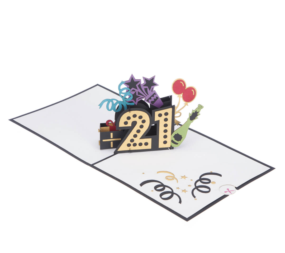 Adulting Begin 21st Pop-Up Birthday Greeting Card Blank Inside