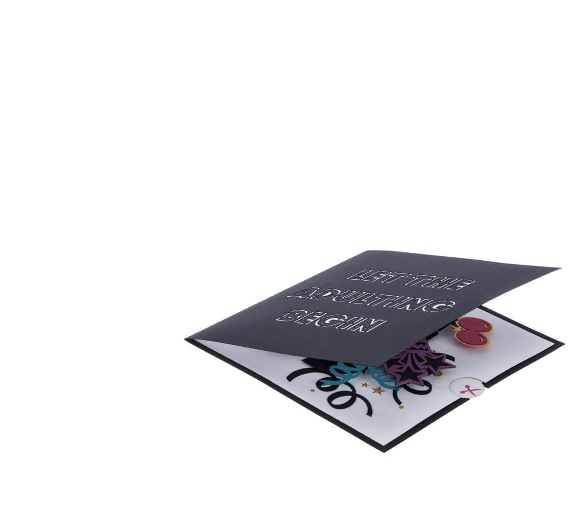 Adulting Begin 21st Pop-Up Birthday Greeting Card Blank Inside