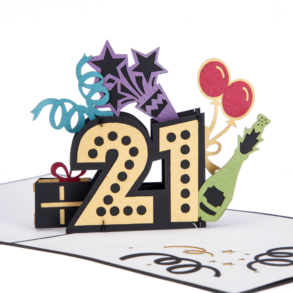 Adulting Begin 21st Pop-Up Birthday Greeting Card Blank Inside
