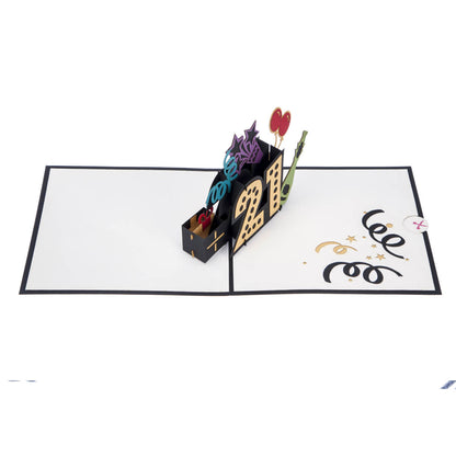 Adulting Begin 21st Pop-Up Birthday Greeting Card Blank Inside