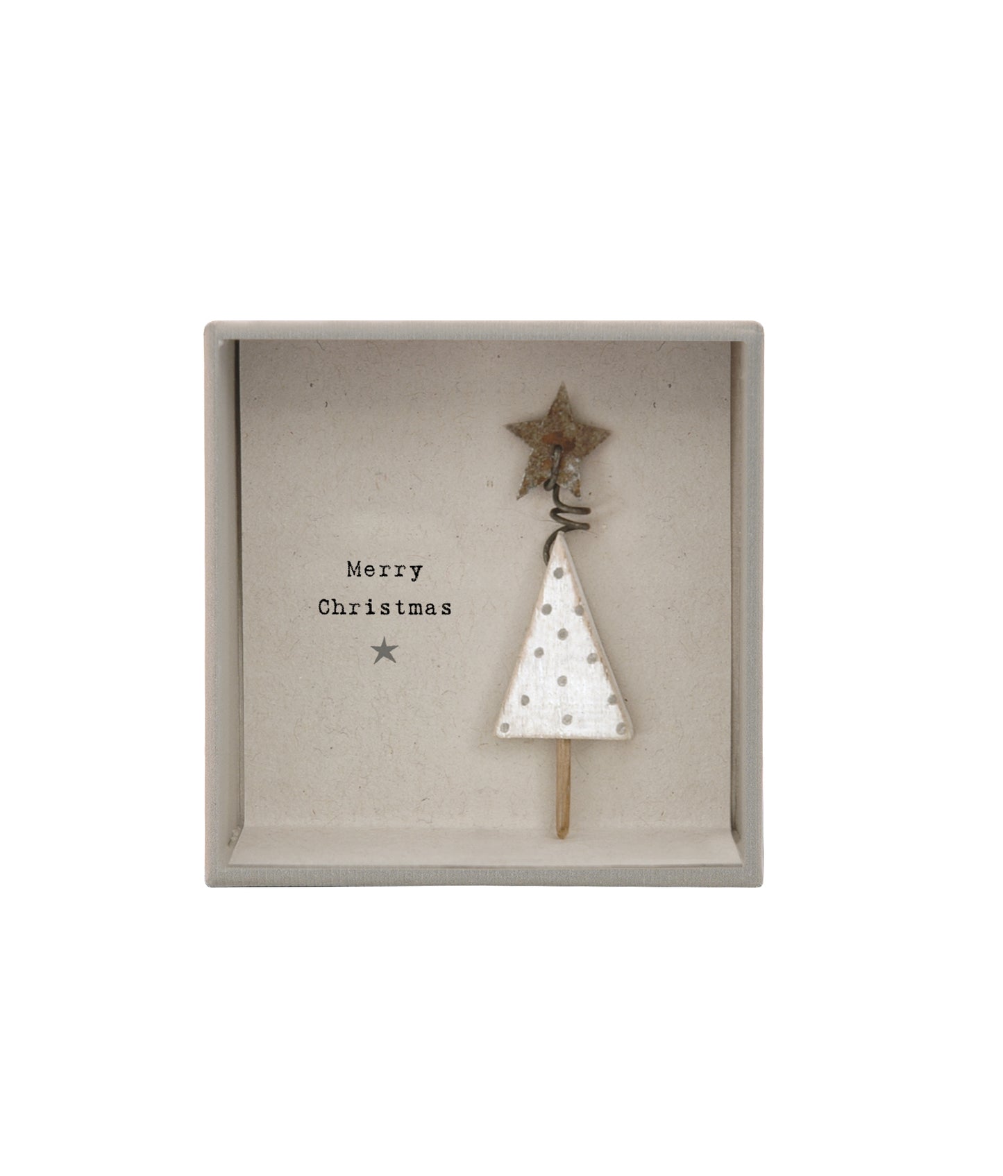 East Of India Merry Christmas Wooden Xmas Tree Ornament In A Box
