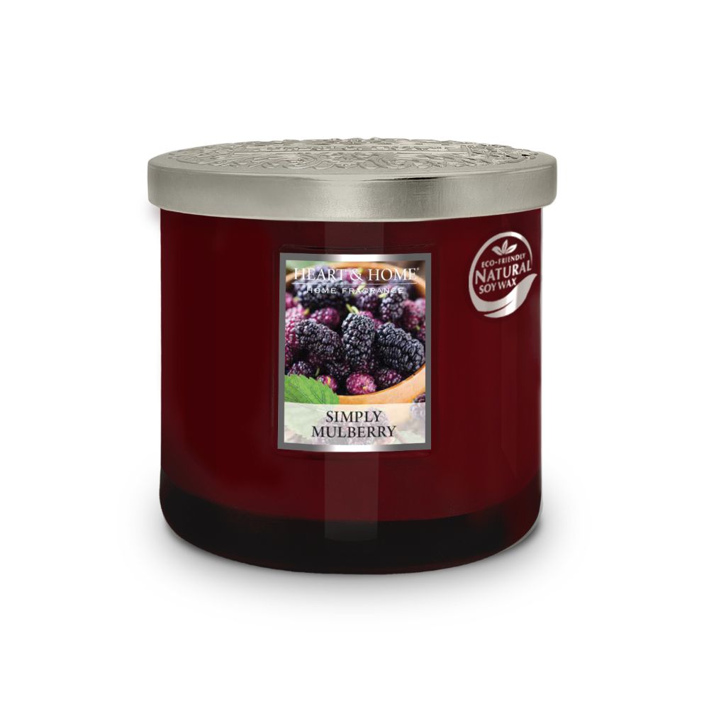 Heart & Home Simply Mulberry Twin Wick Scented Ellipse Candle