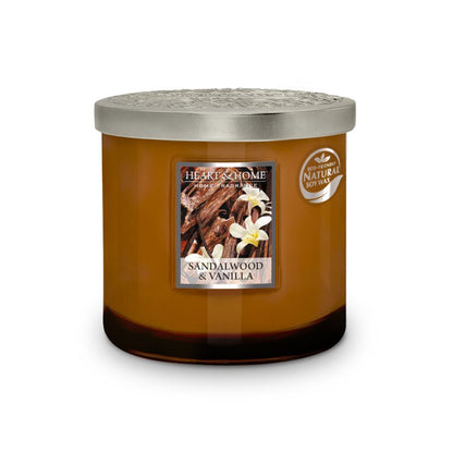 Heart & Home Sandalwood & Vanilla Twin Wick Scented Ellipse Candle