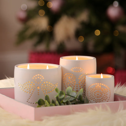 Heart & Home Pure Glow Small Scented Christmas Candle In Radiating Ceramic Pot