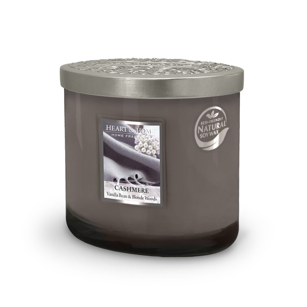 Heart & Home Cashmere Twin Wick Scented Ellipse Candle