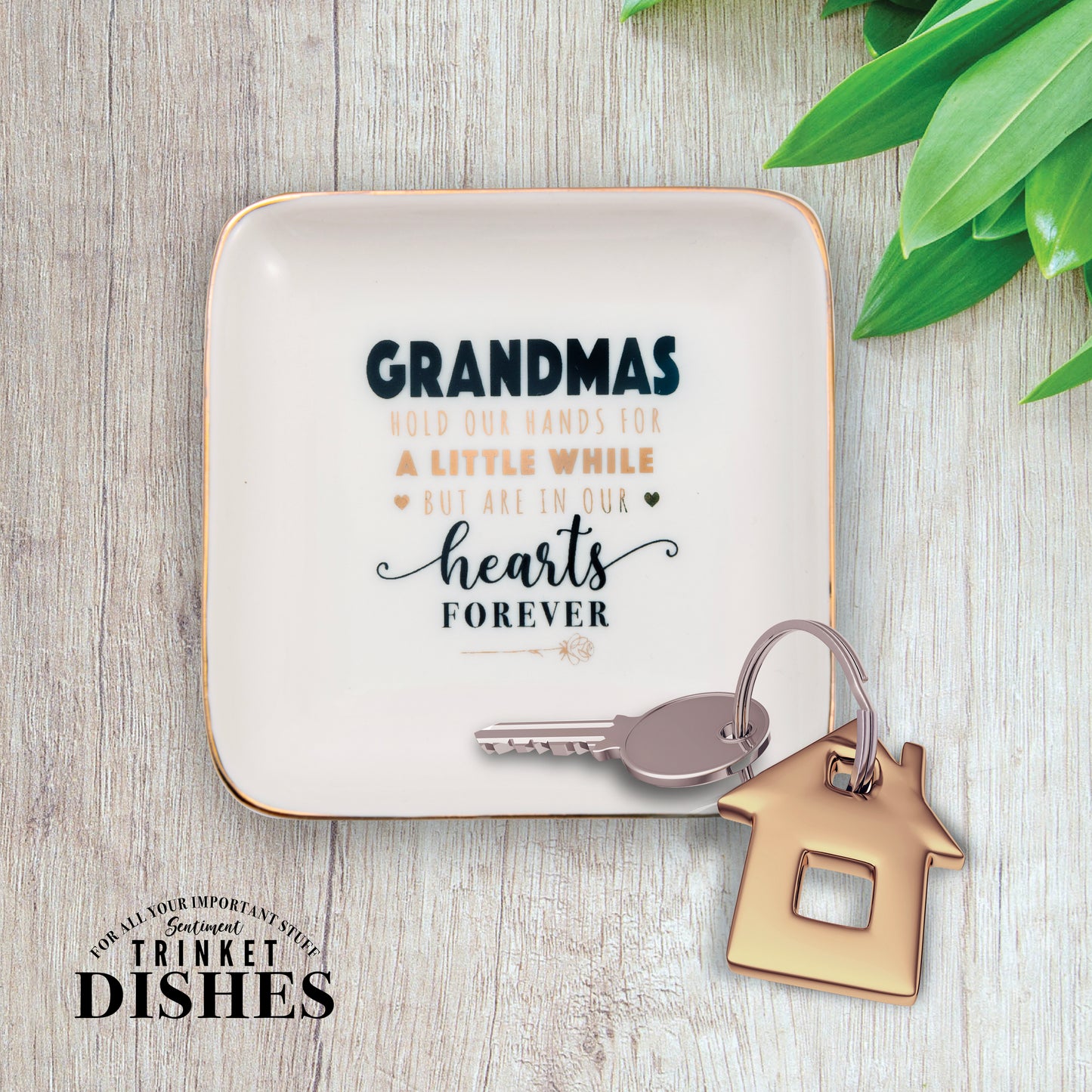 Grandmas Are In Our Hearts Forever Ceramic Trinket Tray