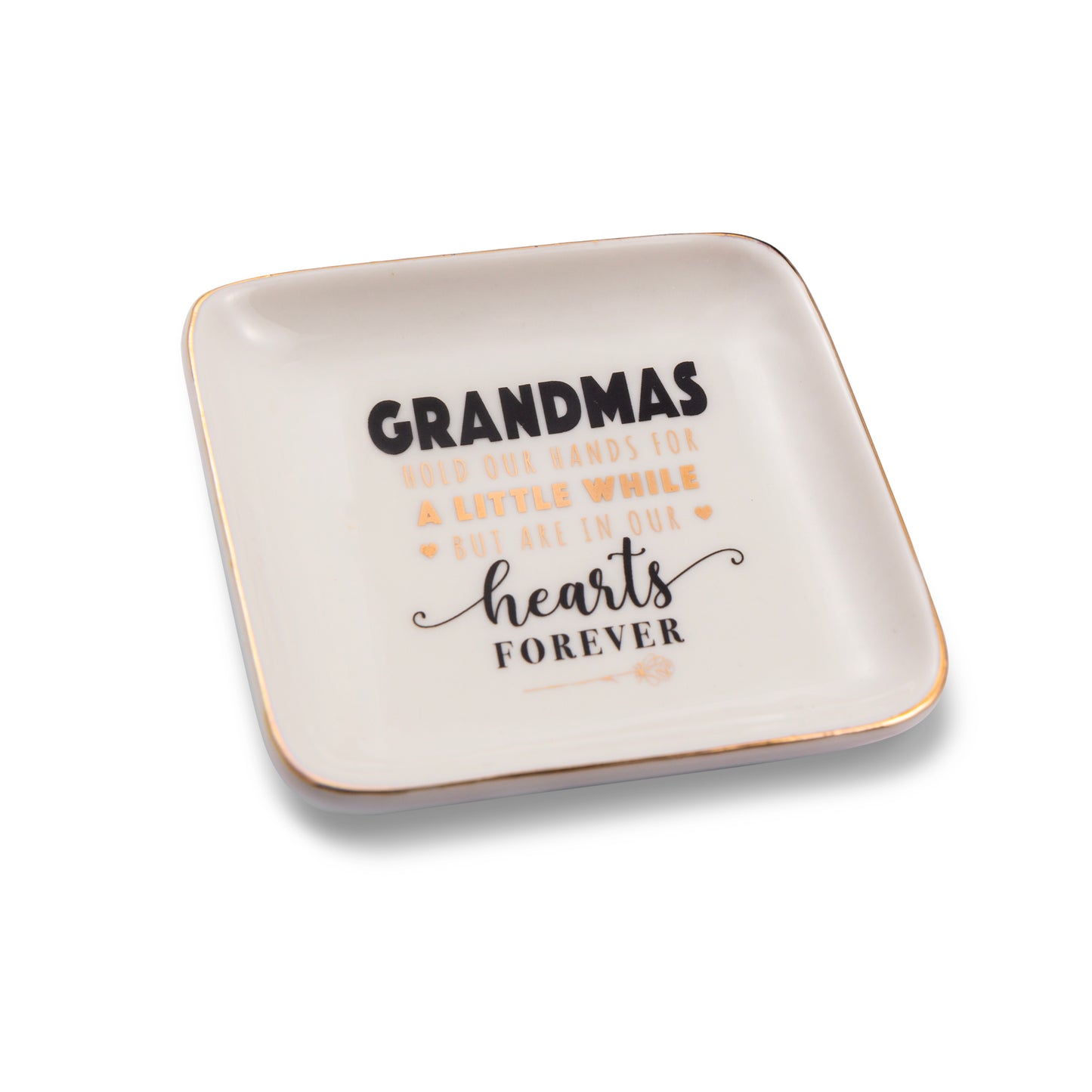 Grandmas Are In Our Hearts Forever Ceramic Trinket Tray