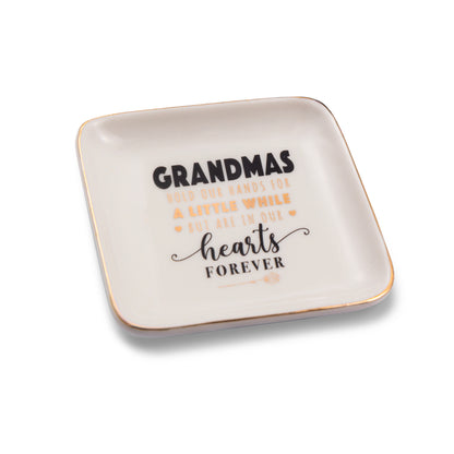 Grandmas Are In Our Hearts Forever Ceramic Trinket Tray