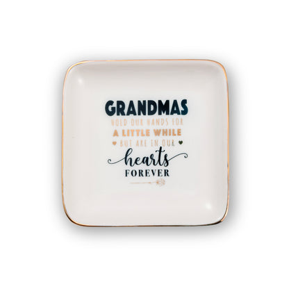 Grandmas Are In Our Hearts Forever Ceramic Trinket Tray
