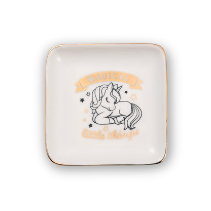 Cute Unicorn Magical Little Things Ceramic Trinket Tray