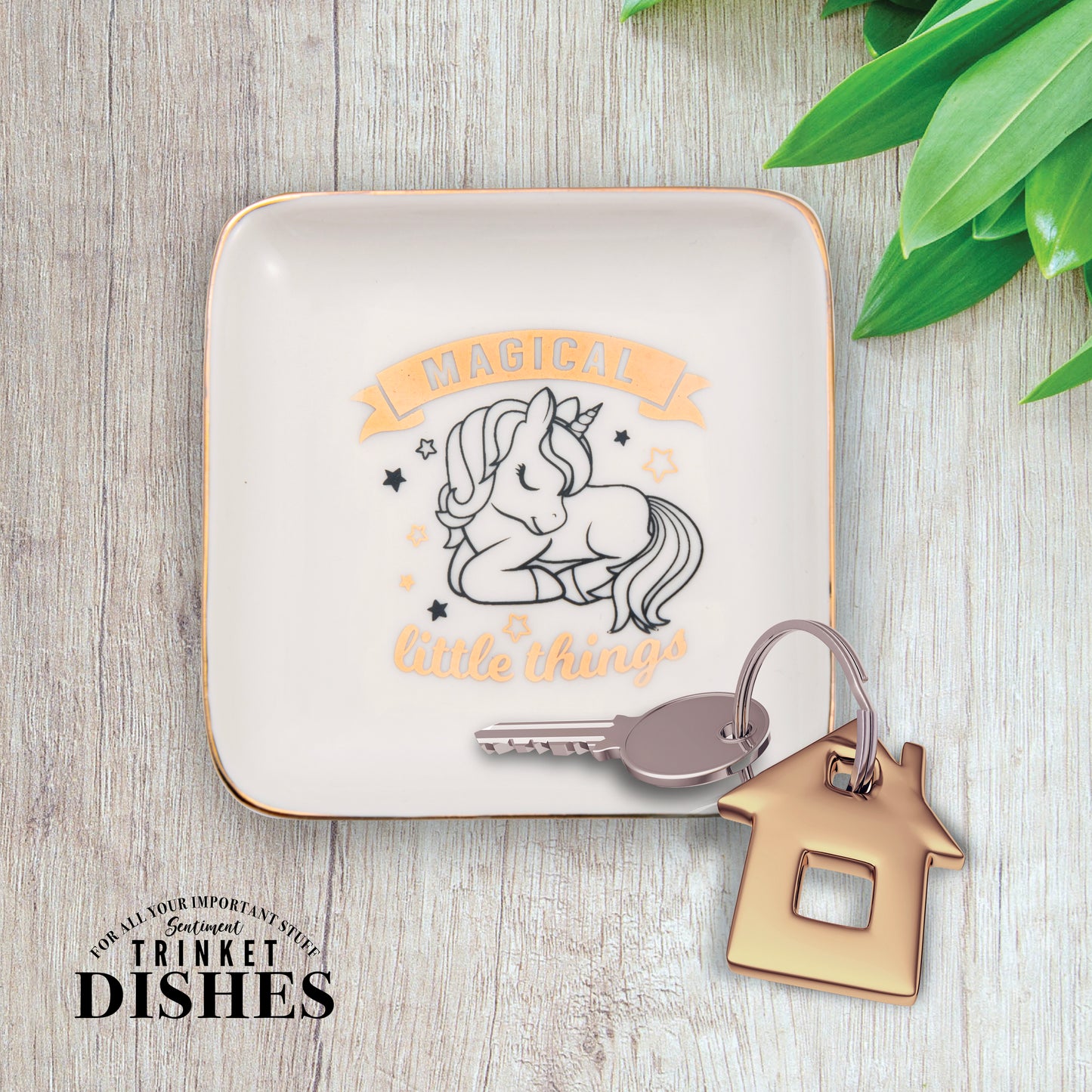 Cute Unicorn Magical Little Things Ceramic Trinket Tray