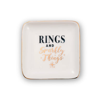 Rings & Sparkly Things Ceramic Trinket Tray