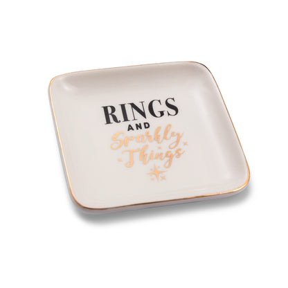Rings & Sparkly Things Ceramic Trinket Tray