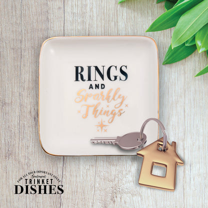 Rings & Sparkly Things Ceramic Trinket Tray