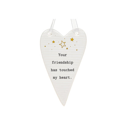 Thoughtful Words Touched My Heart Ceramic Heart Shaped Plaque