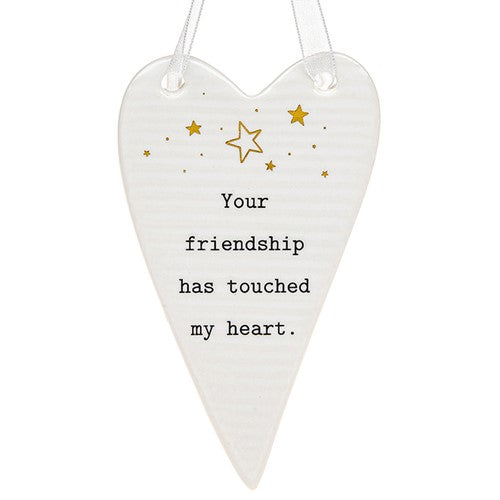 Thoughtful Words Touched My Heart Ceramic Heart Shaped Plaque