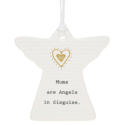 Thoughtful Words Mums Are Angels In Disguise Ceramic Angel Shaped Plaque