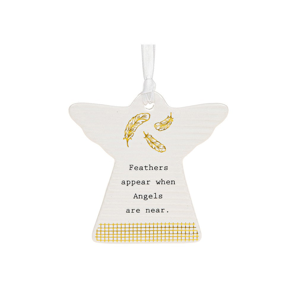 Thoughtful Words Angels Are Near Ceramic Angel Shaped Plaque