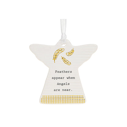 Thoughtful Words Angels Are Near Ceramic Angel Shaped Plaque