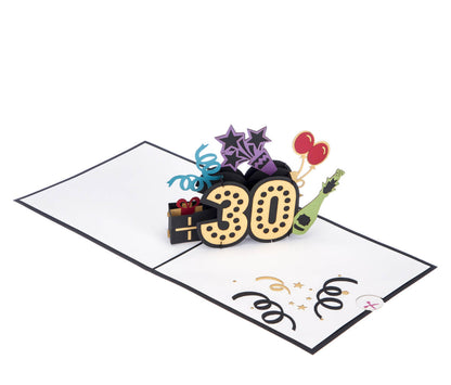 Aged To Perfection 30 Pop-Up Birthday Greeting Card Blank Inside