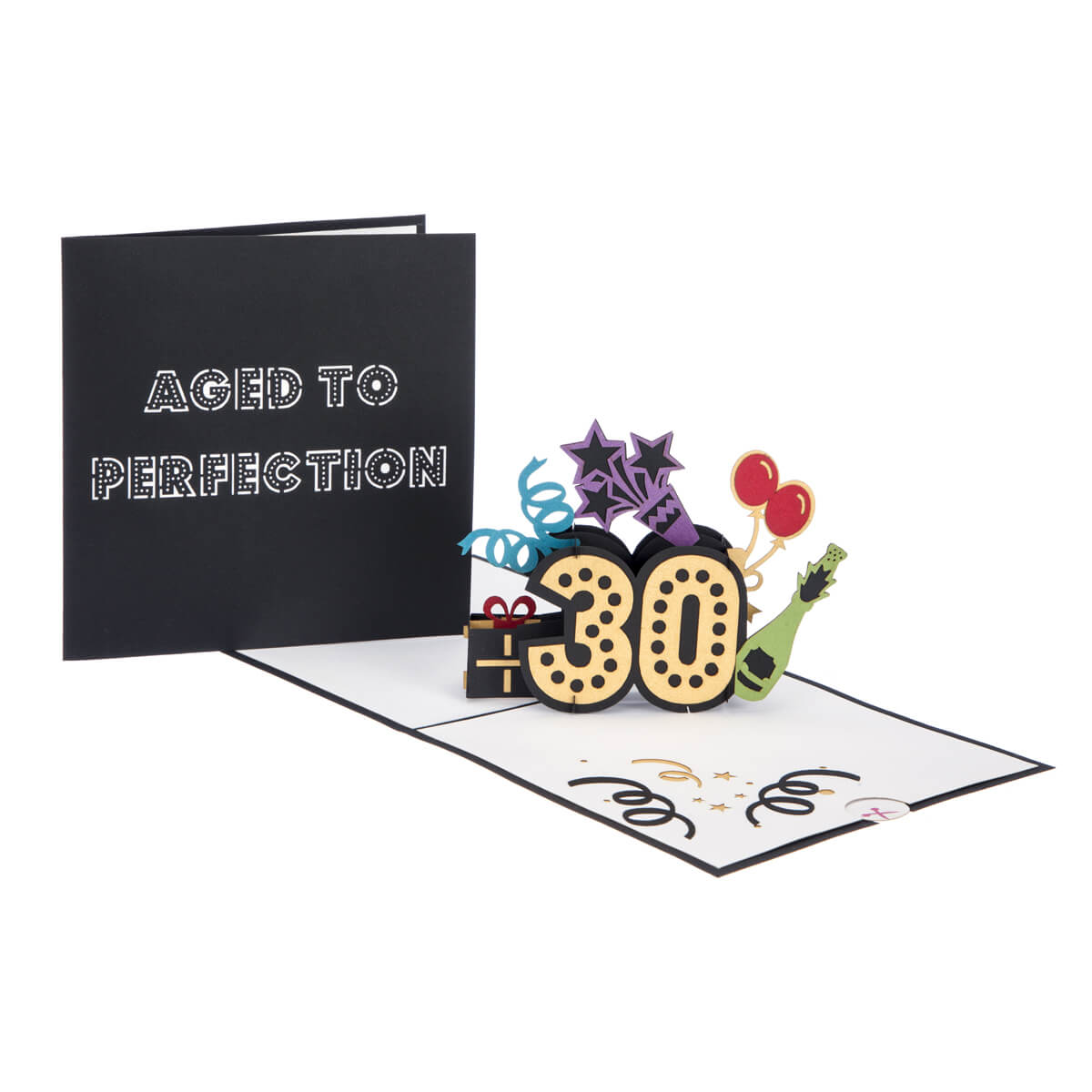 Aged To Perfection 30 Pop-Up Birthday Greeting Card Blank Inside