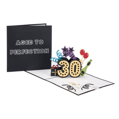 Aged To Perfection 30 Pop-Up Birthday Greeting Card Blank Inside