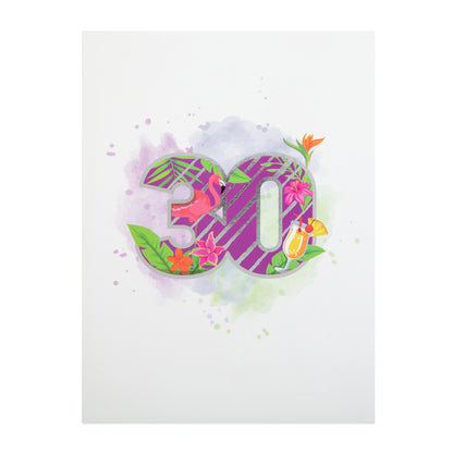 Tropical 30th Birthday Pop Up Greeting Card