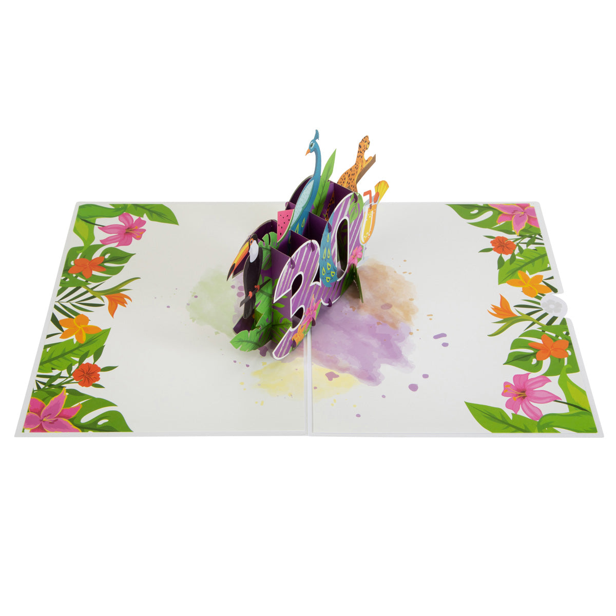 Tropical 30th Birthday Pop Up Greeting Card