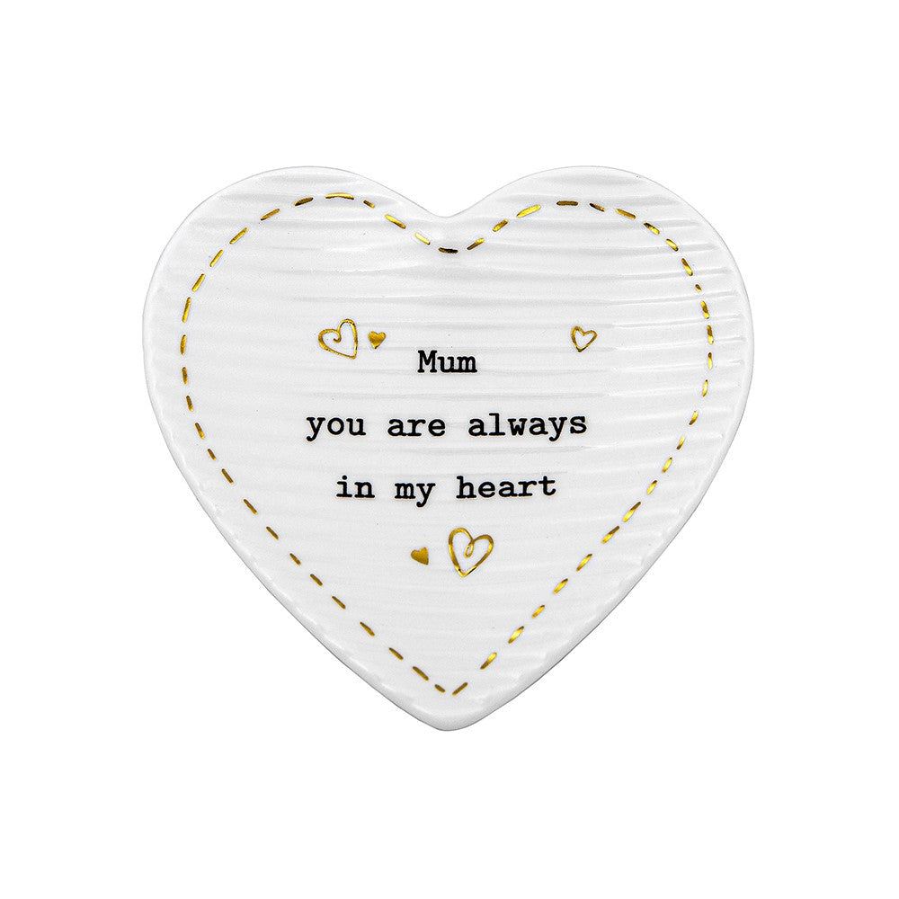 Thoughtful Words Mum In My Heart Ceramic Heart Shaped Trinket Tray