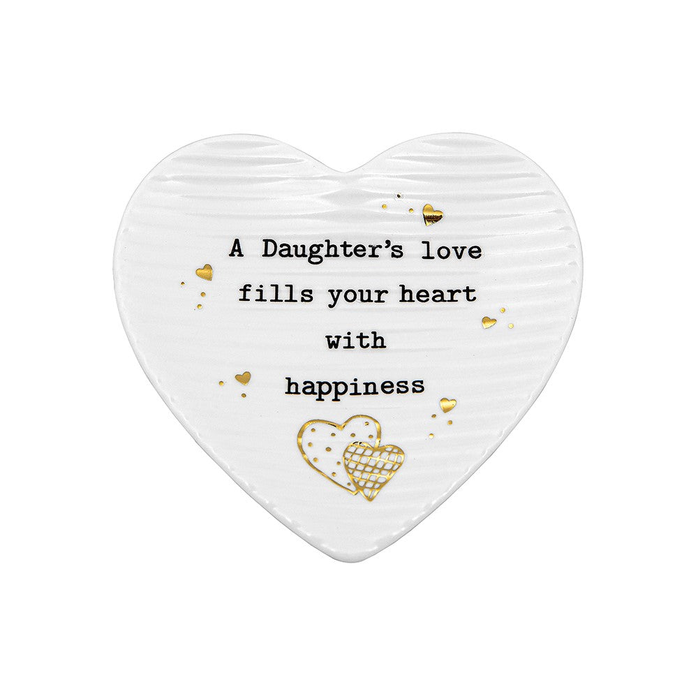 Thoughtful Words Daughter's Love Ceramic Heart Shaped Trinket Tray