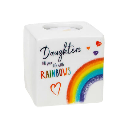 Daughters Fill Your Life With Rainbows Rainbow Tealight Holder In A Gift Box