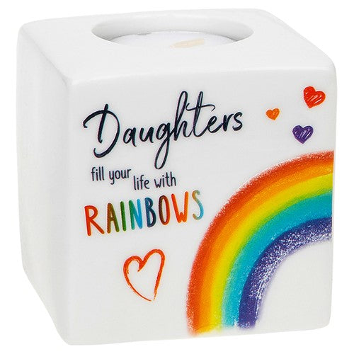 Daughters Fill Your Life With Rainbows Rainbow Tealight Holder In A Gift Box