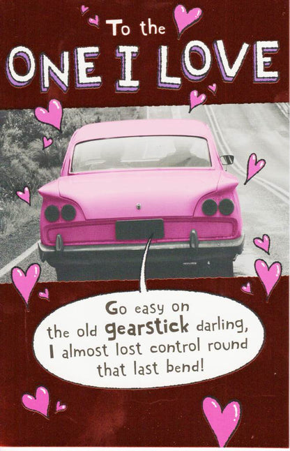 One I Love Go Steady On Gearstick Naughty Valentine's Day Card