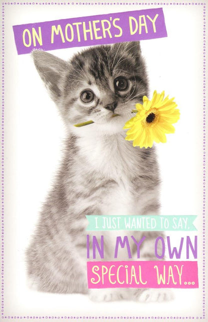 Kitten & Flower Happy Mother's Day Card