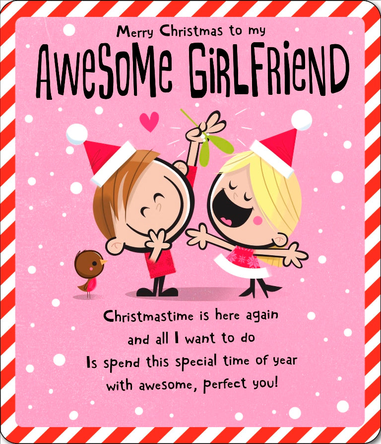 Awesome Girlfriend Christmas Greeting Card
