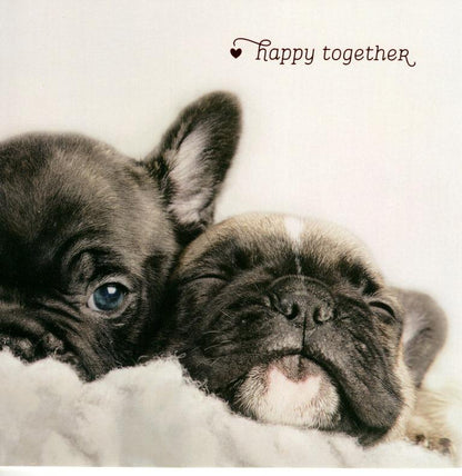 Frenchie Happy Together Cute Dogs Valentine's Day Card