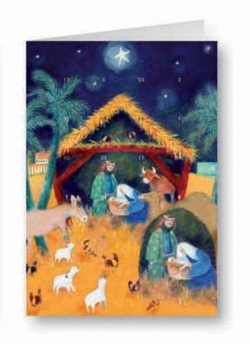 Baby Jesus Advent Calendar Christmas Greeting Card