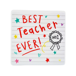Scribbles Cute Best Teacher Ever Ceramic Coaster