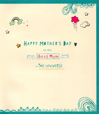 Super Mum Best Mum In Universe Mother's Day Card
