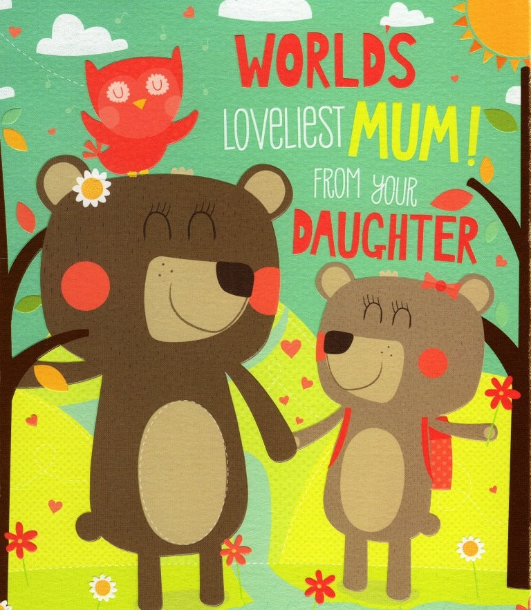 World's Loveliest Mum From Daughter Mother's Day Card