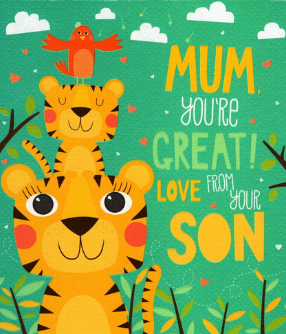 Mum You're Great From Son Mother's Day Card