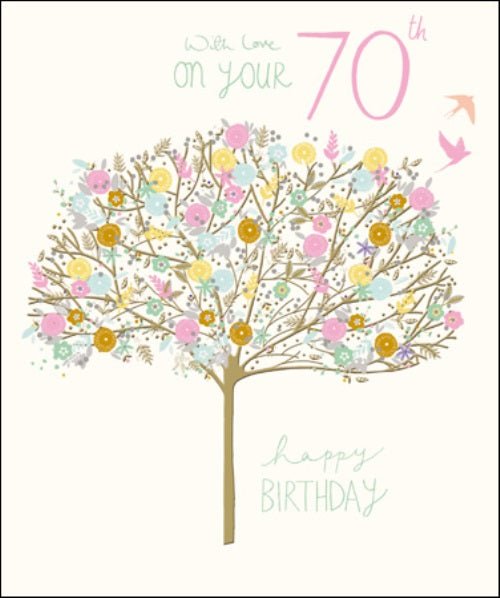 Pretty Happy 70th Birthday Greeting Card