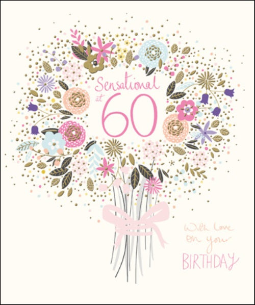 Pretty Happy 60th Birthday Greeting Card