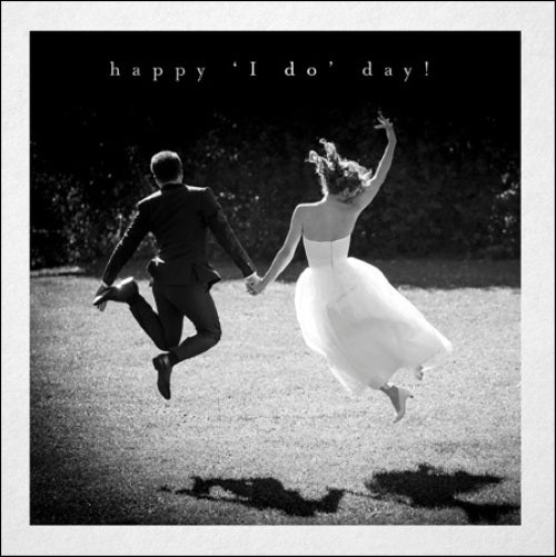 Happy I Do Black & White Photo Art Wedding Day Greeting Card