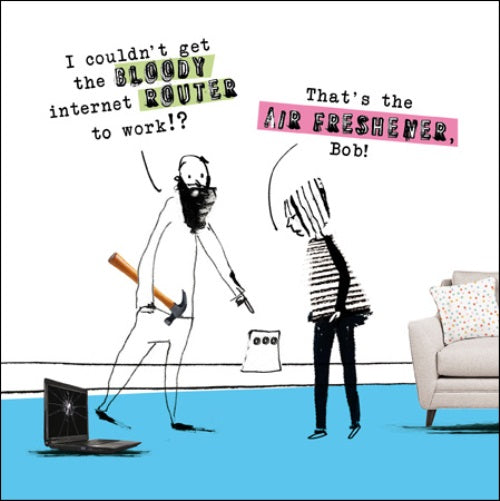 Bloody Router Funny Proctor Proctor Humour Greeting Card