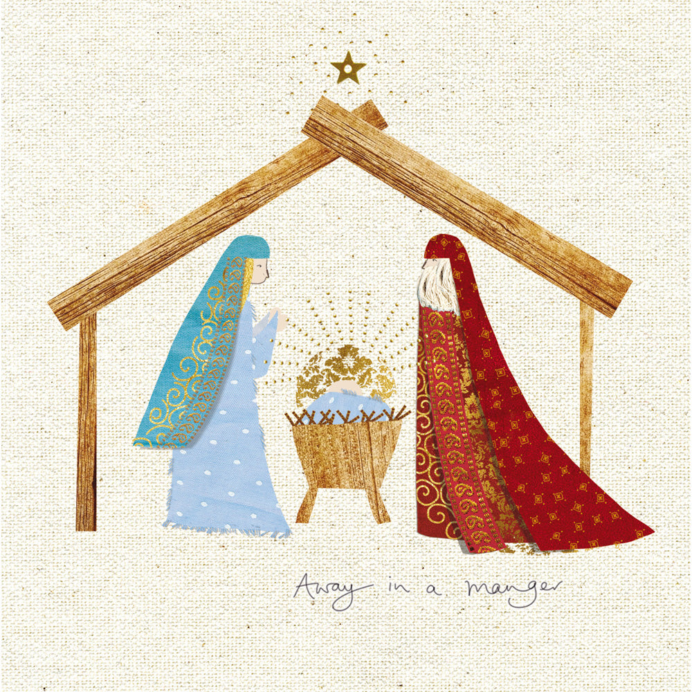 Pack of 5 Away In A Manger Childline Charity Christmas Cards