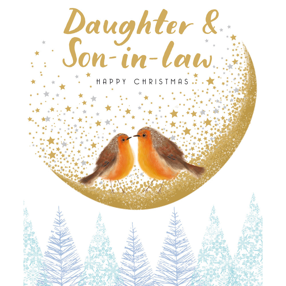 Daughter & Son-In-Law Gold Glittered Christmas Card
