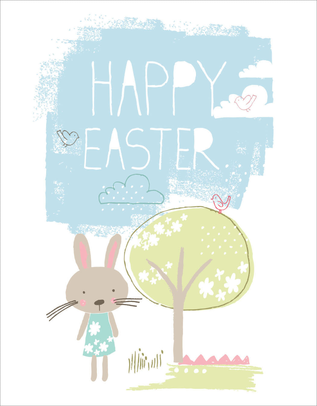 Pack of 6 NSPCC Bunny Charity Easter Greeting Cards In Same The Design