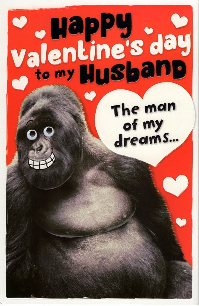 Husband Sexy Beast Gorilla Funny Valentine's Day Card