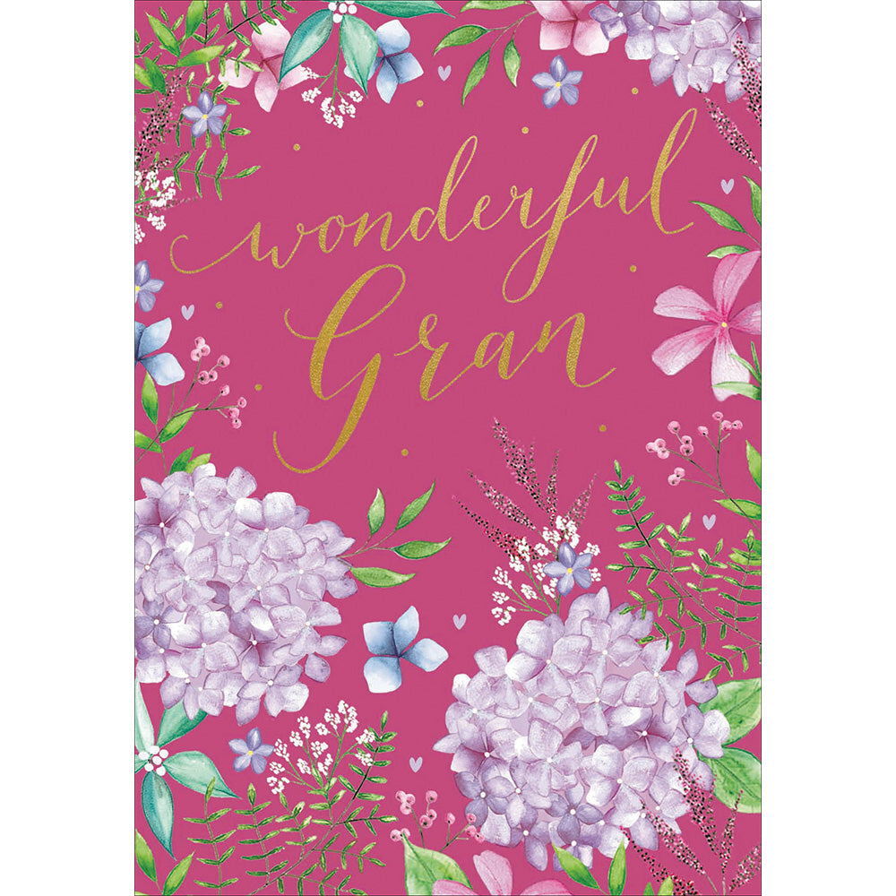 Wonderful Gran Gold Foiled Birthday Greeting Card